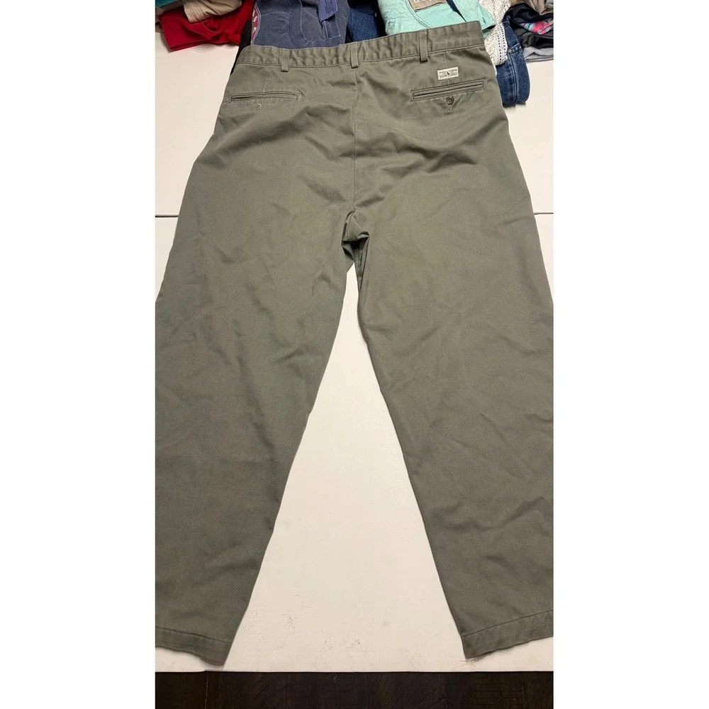Vintage 90s Polo Chino Ralph Lauren Pants Mens 38x30 Made USA Pleated Olive